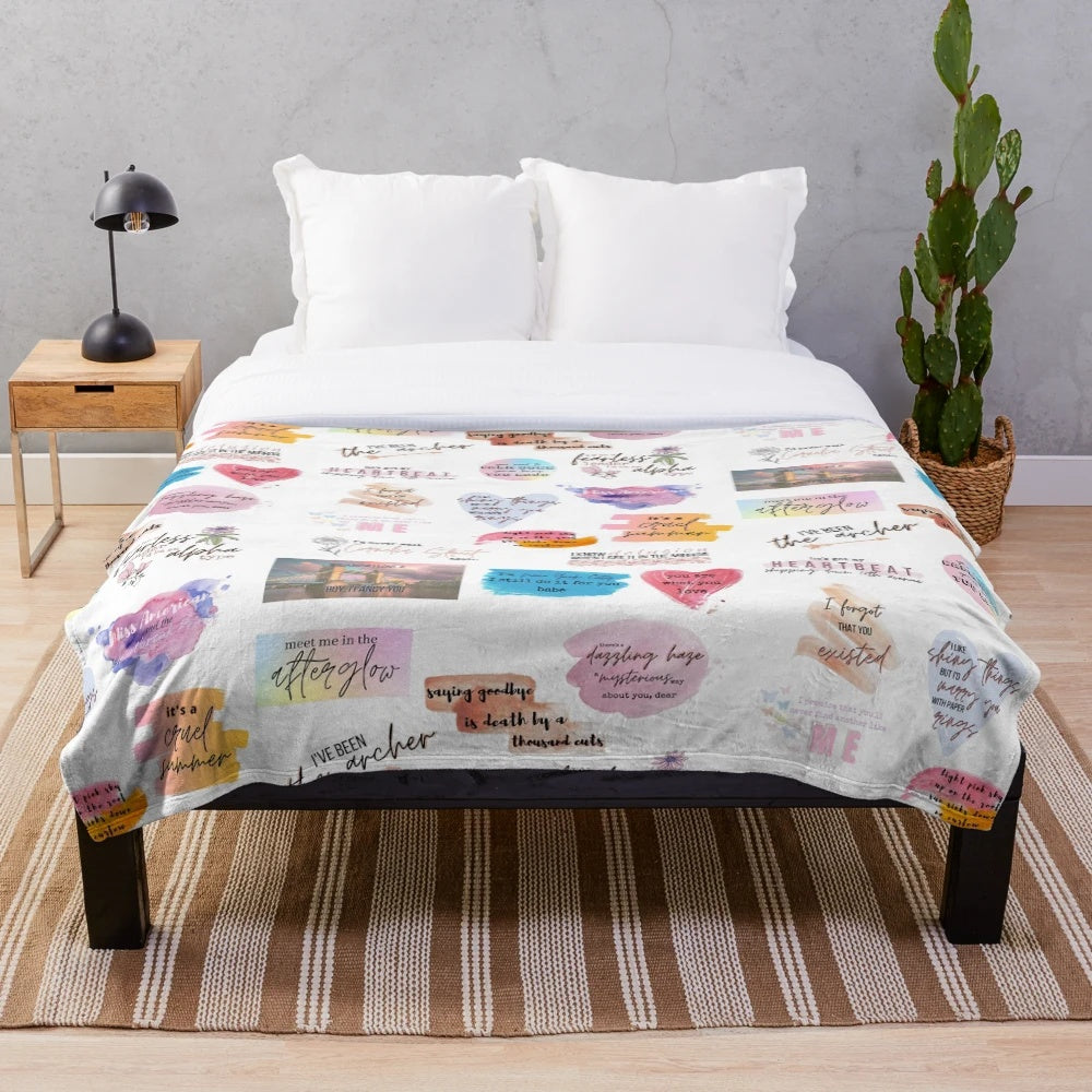 Taylor Swift Lover Era Collage Plush Blanket