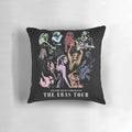 A soft, cozy pillow featuring Taylor Swift's 'The Eras Tour' logo and imagery.
