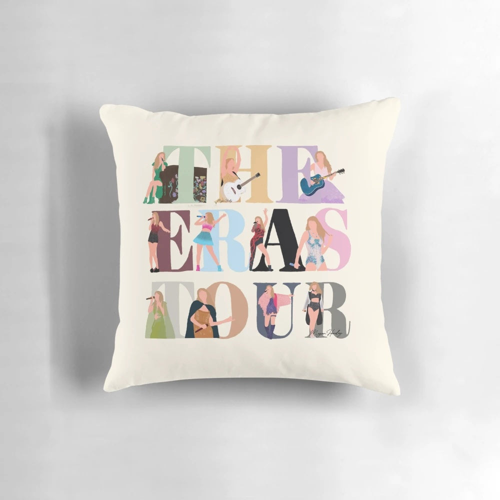 Taylor Swift The Eras Tour Pillow with Vibrant Tour Logo Design