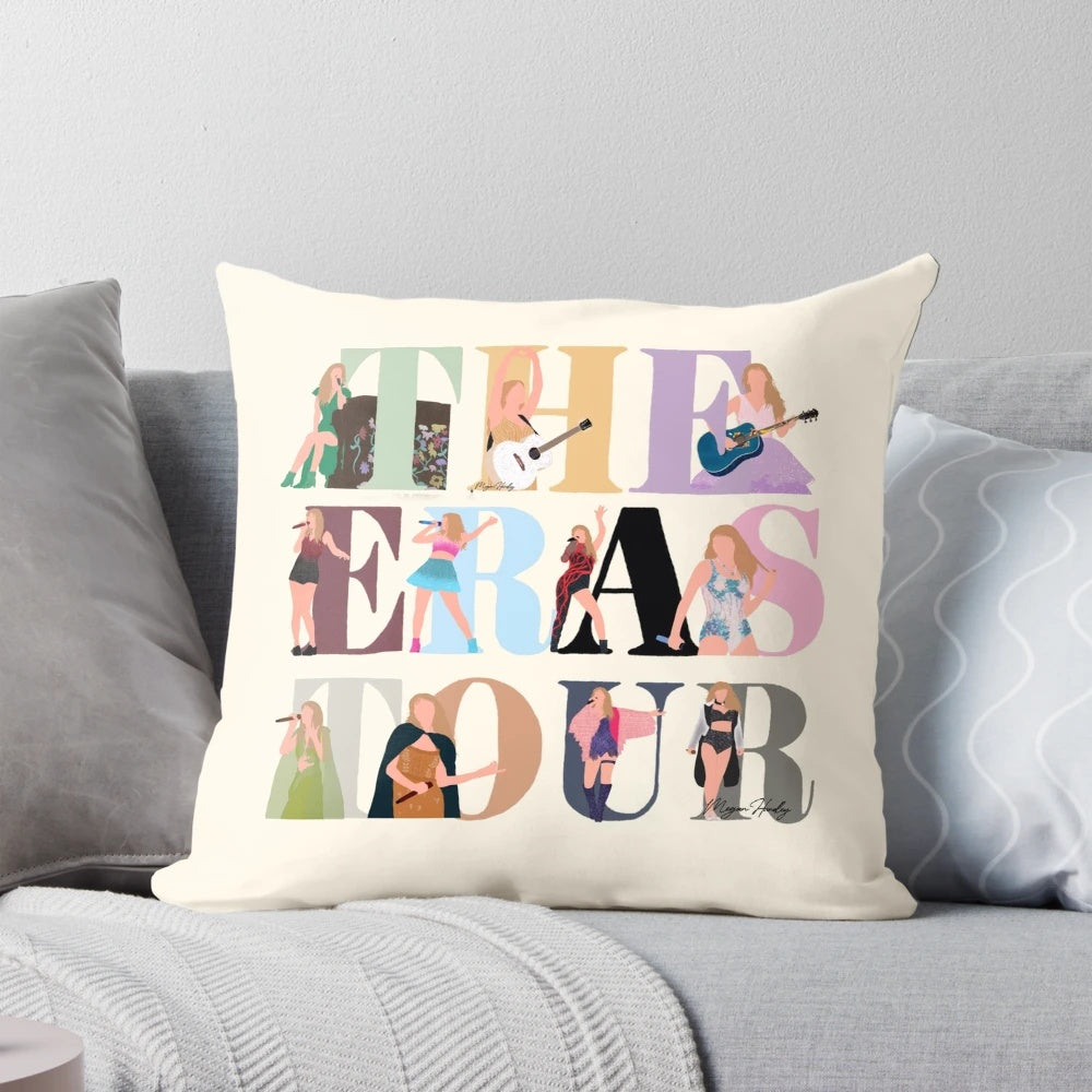 Taylor Swift The Eras Tour Pillow with Vibrant Tour Logo Design