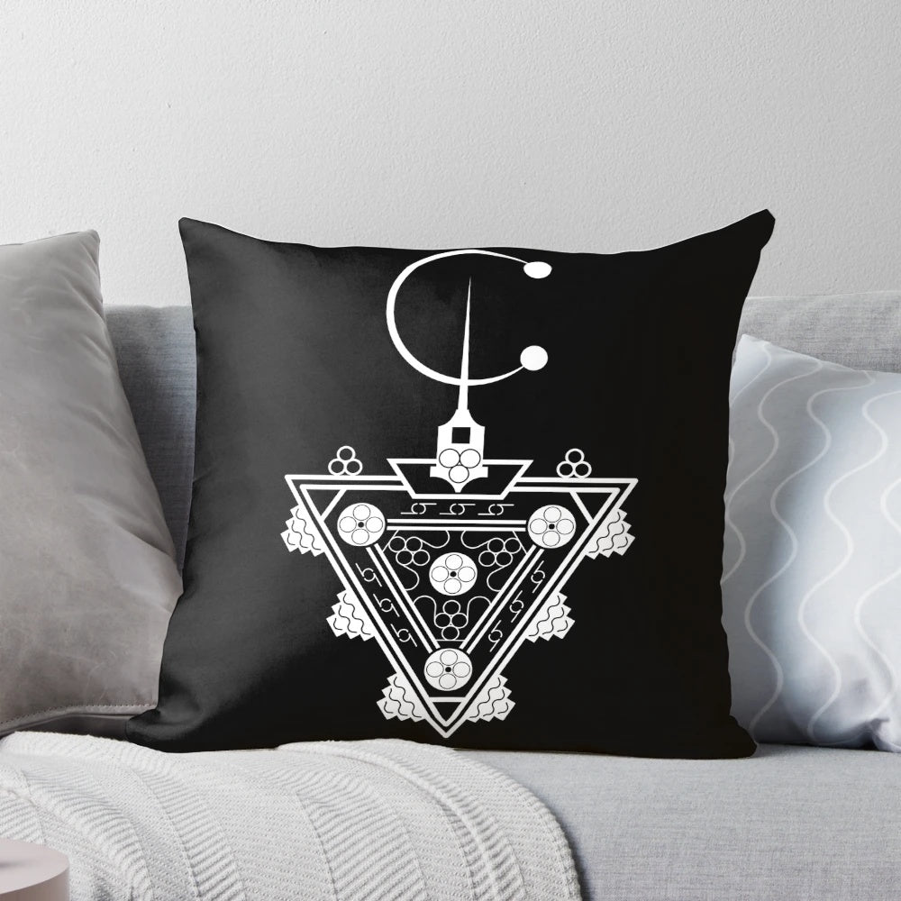 Tazerzit, a traditional Berber jewelry symbol, showcased on a pillow product.