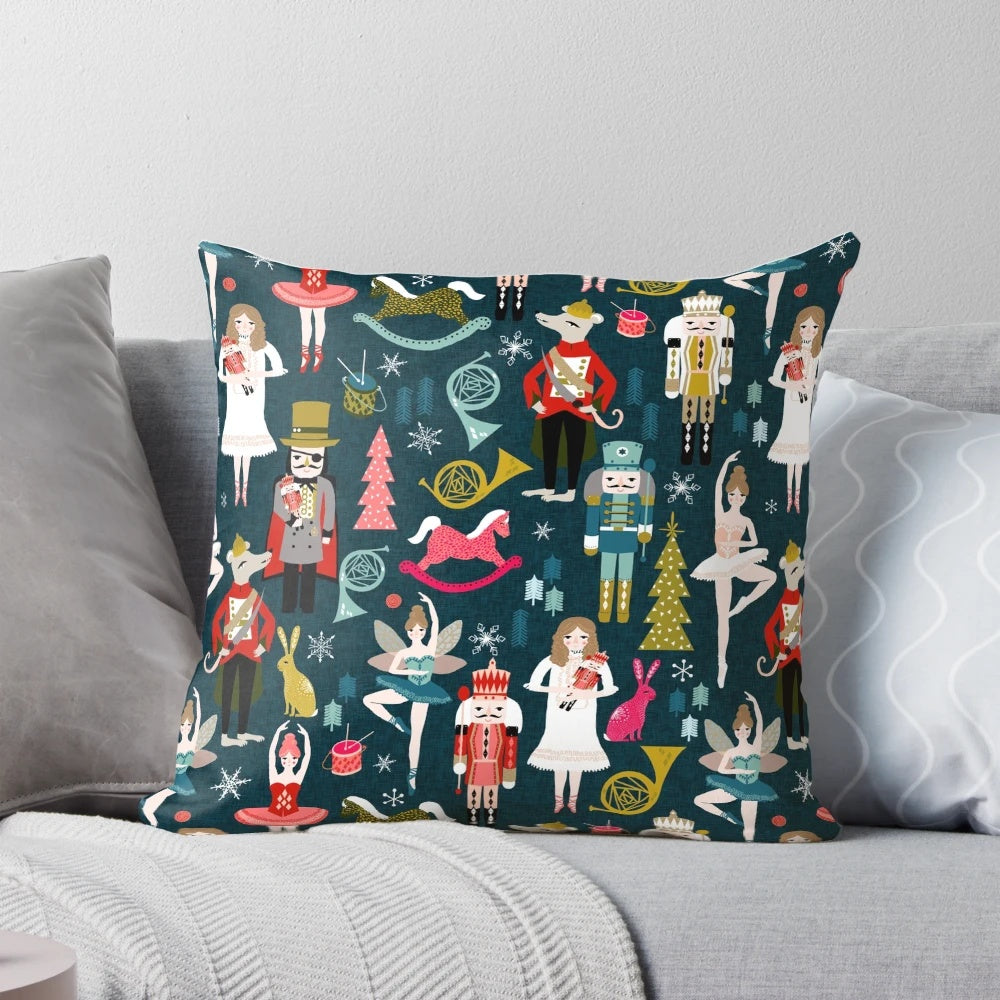 Pillow featuring a beautiful ballet dance pattern inspired by Tchaikovsky's classic ballet