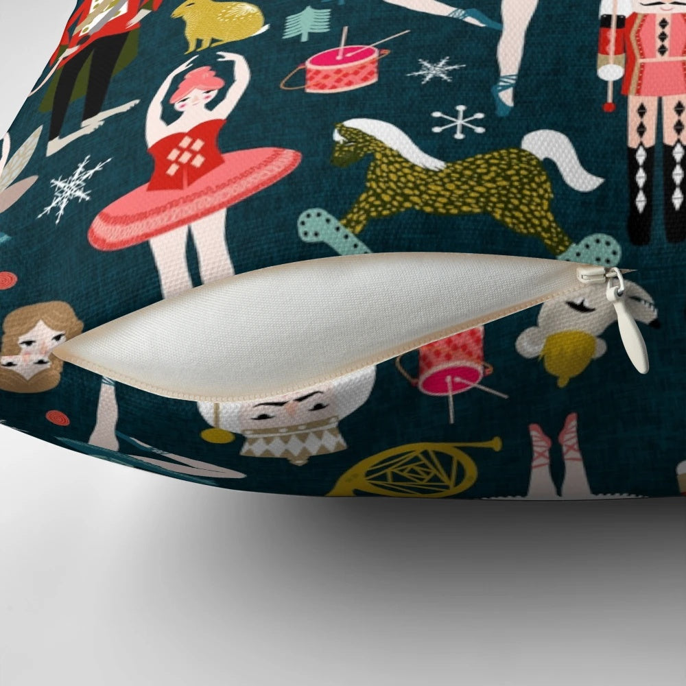 Pillow featuring a beautiful ballet dance pattern inspired by Tchaikovsky's classic ballet