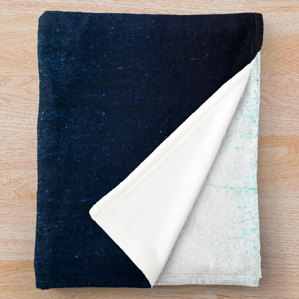 Teal ombre plush blanket