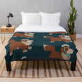 Teal plush blanket featuring the character Nana from the animated movie