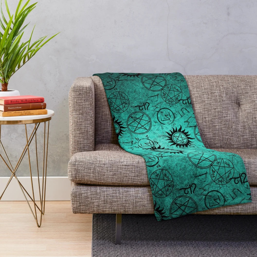 Teal Supernatural Inspired Plush Blanket