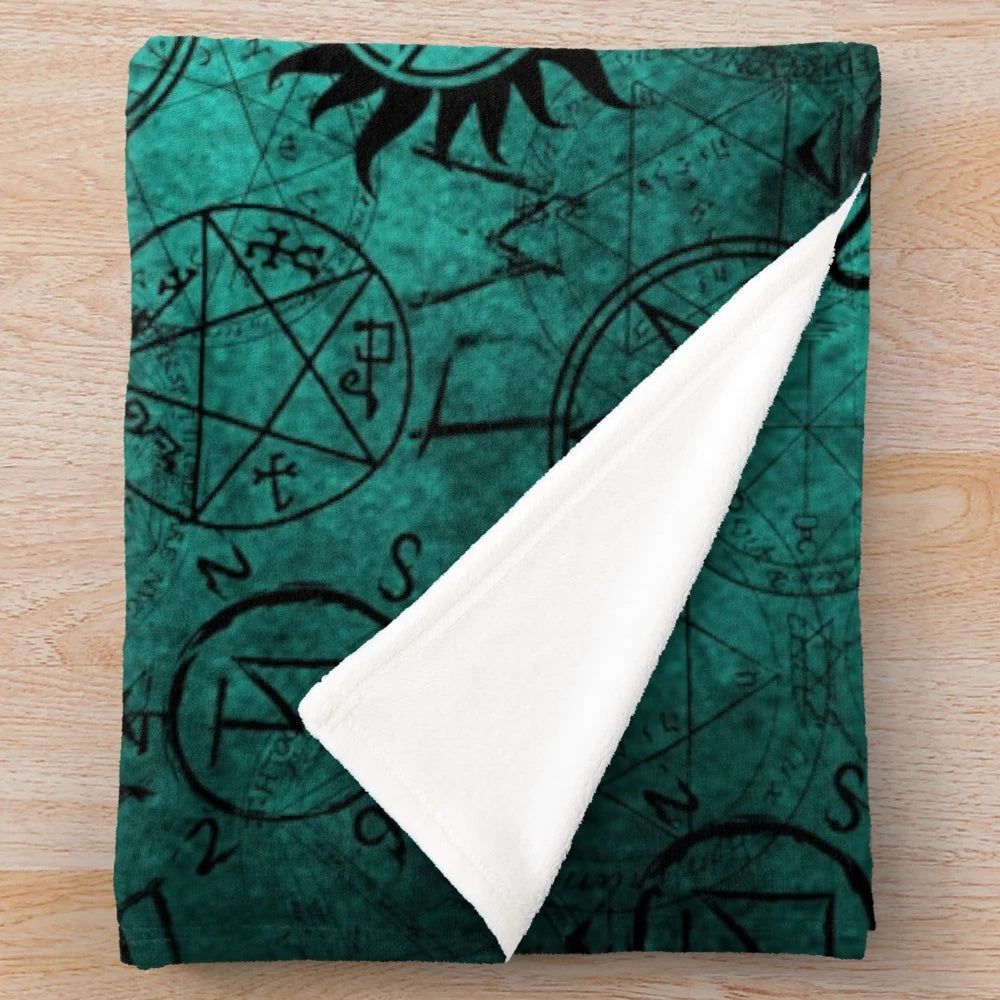 Teal Supernatural Inspired Plush Blanket