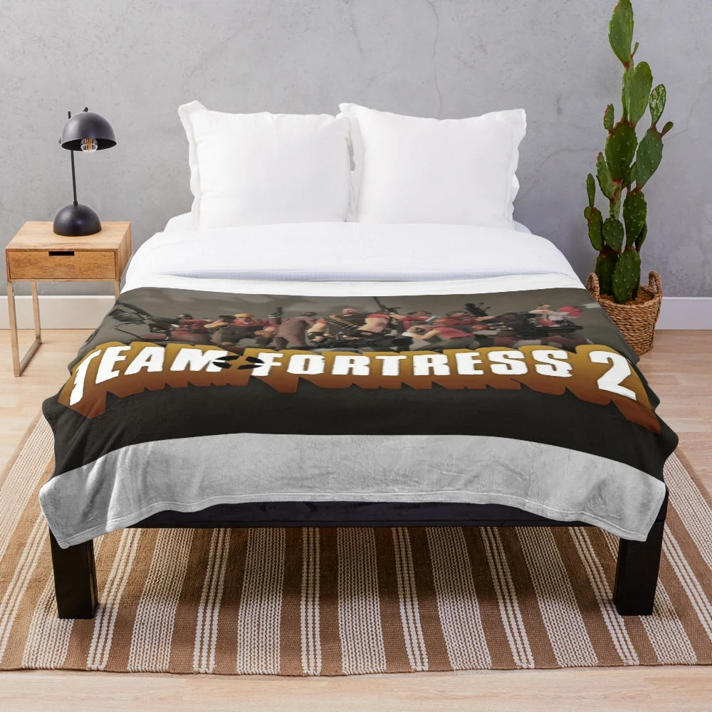 Team Fortress 2 inspired video game plush blanket