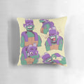 Teenage Mutant Ninja Turtles (TMNT) Pillow featuring the four brothers: Michelangelo, Raphael, Leonardo, and Donatello