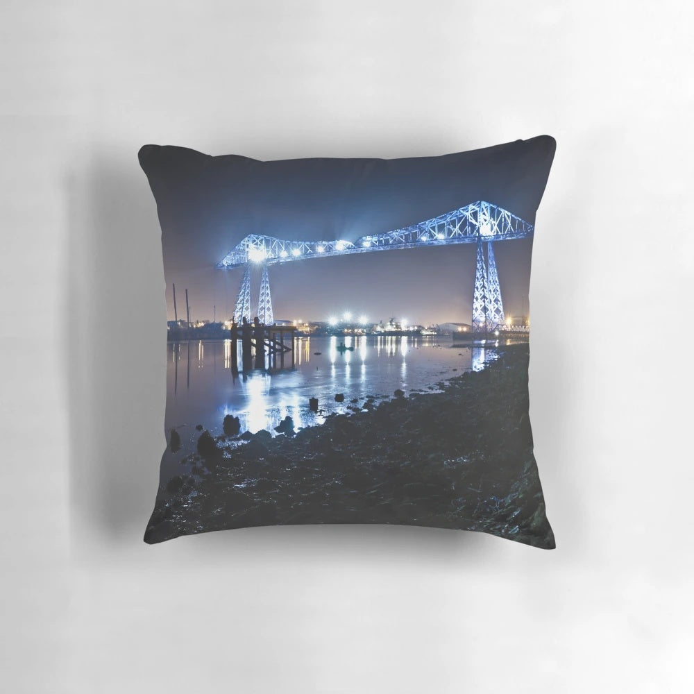 Teesside Transporter Bridge Cushion - Iconic Structure Over the River Tees
