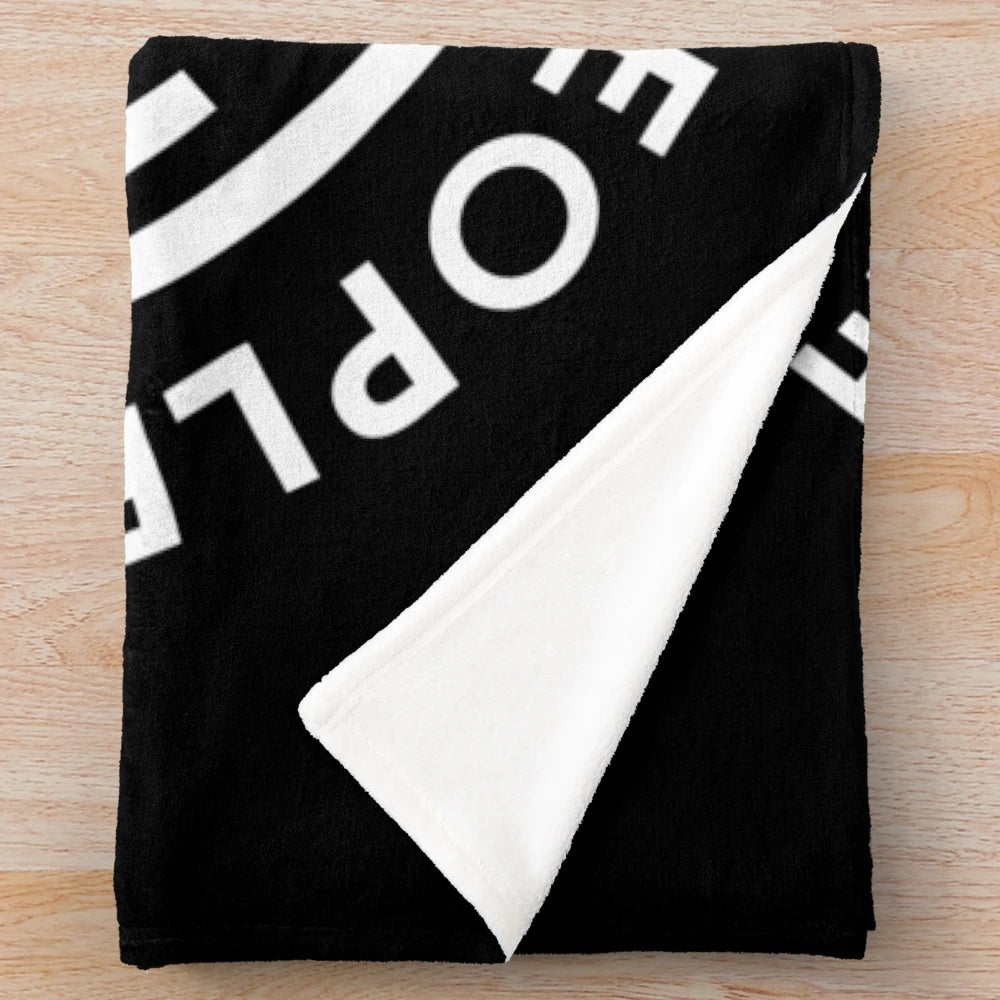 Tekno party plush blanket with tribal, acid, and sound system graphics