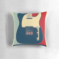 Telecaster electric guitar in a poster style design on a decorative pillow