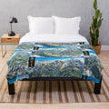 Telluride trail map plush blanket featuring ski resort landmarks