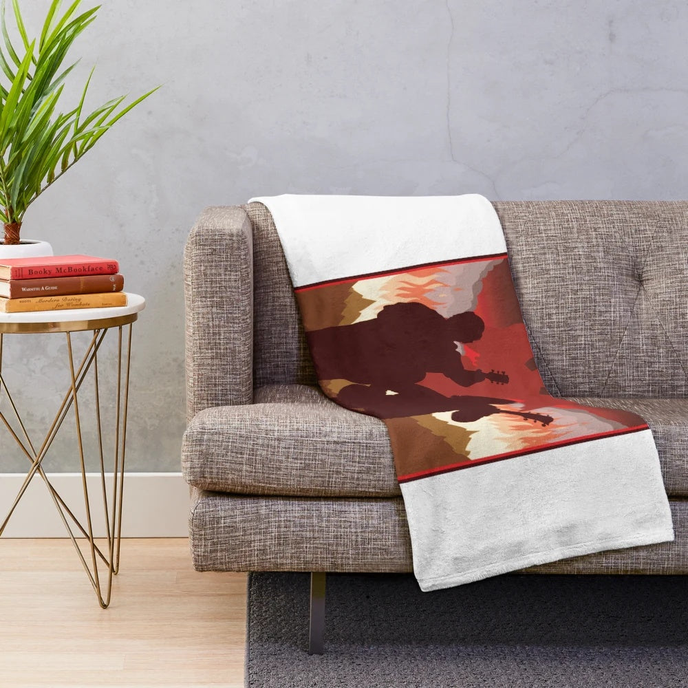 Tenacious D-inspired plush blanket featuring a minimalist band logo design
