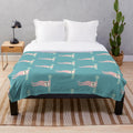 Tenenbaum-inspired plush blanket with a flag design