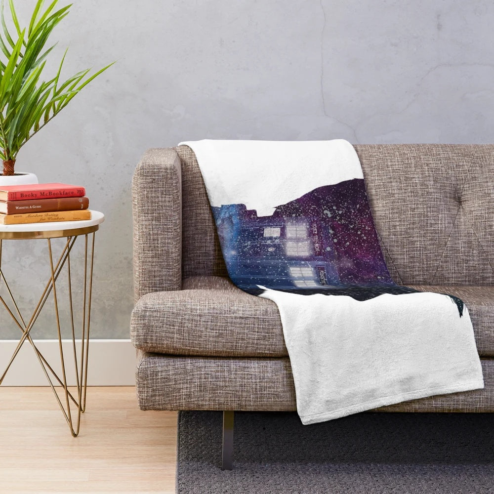 Tenth Doctor inspired plush blanket with David Tennant's likeness
