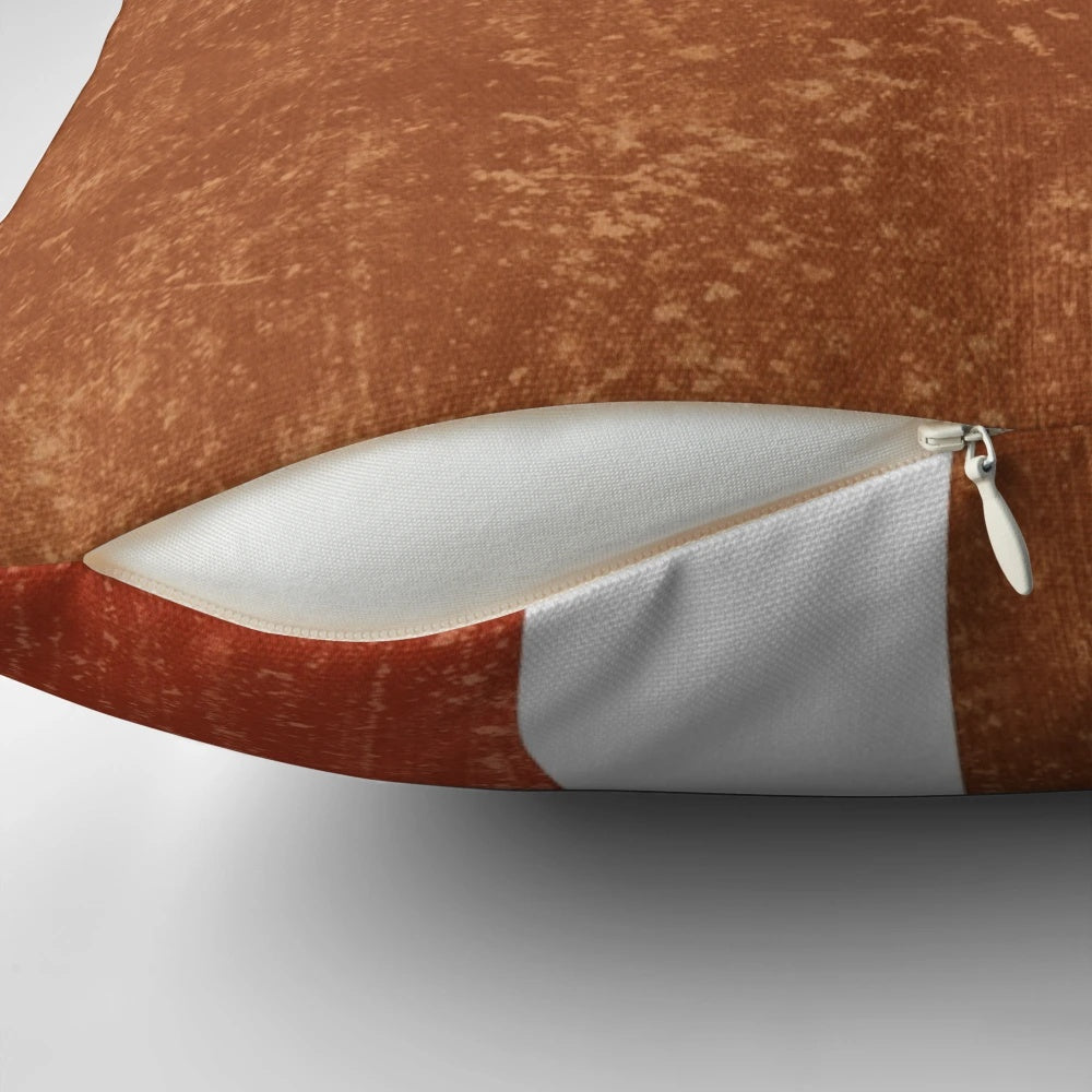 Terracotta abstract art print featuring a minimalist, contemporary design in shades of brown and beige.