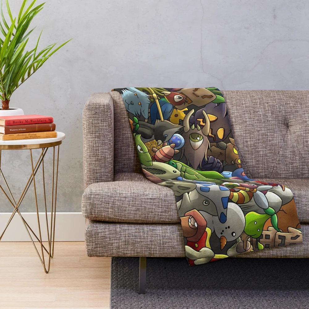 Terraria inspired digital plush blanket featuring all the game's pets