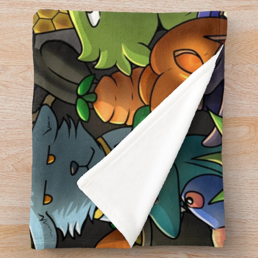Terraria inspired digital plush blanket featuring all the game's pets