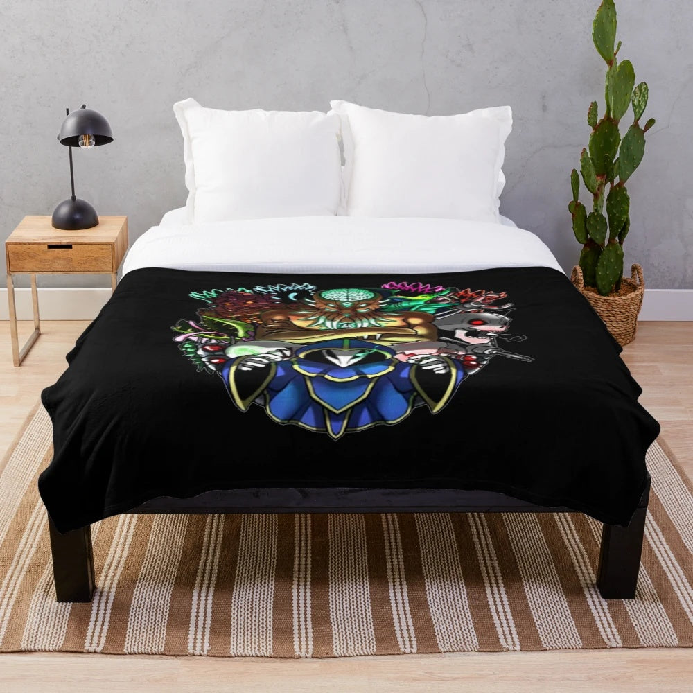 Terraria plush blanket with game-themed design