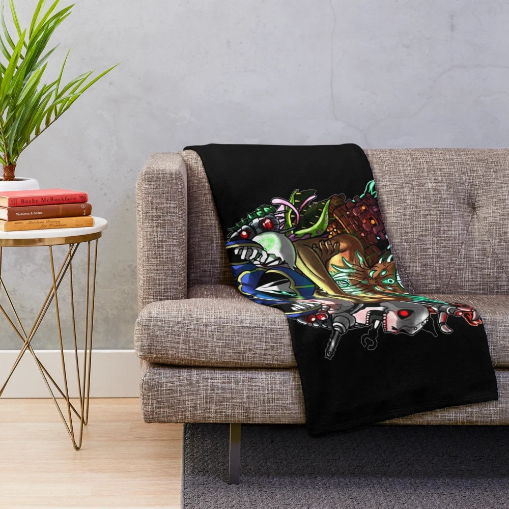 Terraria plush blanket with game-themed design