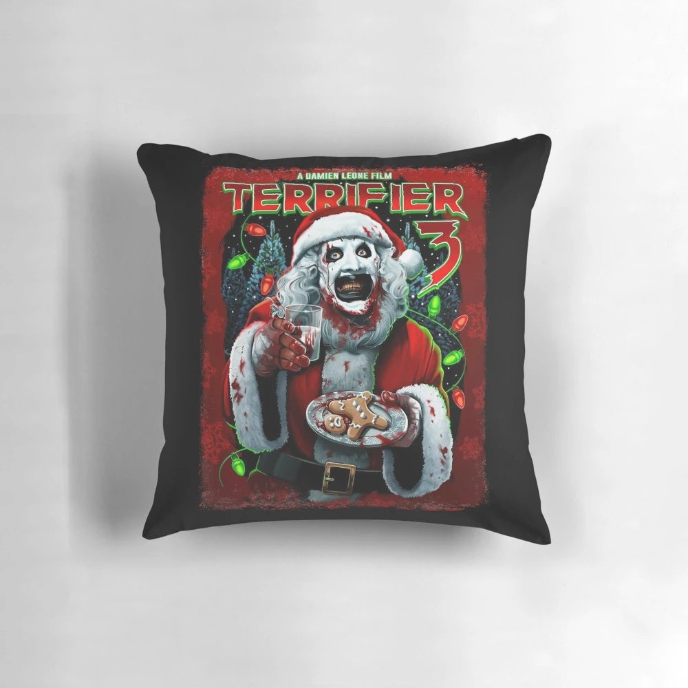 Terrifier 3 Art the Clown Christmas Pillow - Cozy horror movie inspired home decor