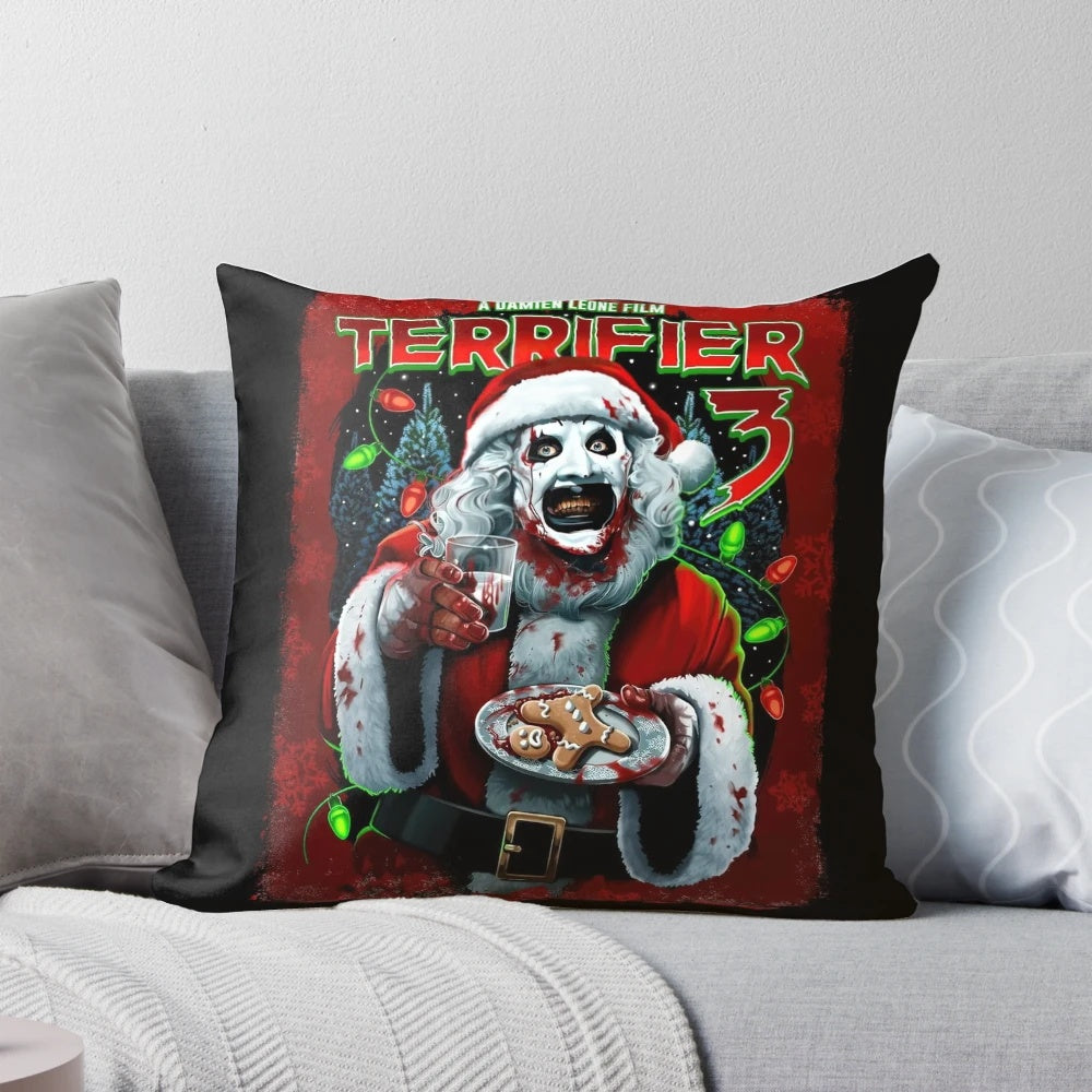 Terrifier 3 Art the Clown Christmas Pillow - Cozy horror movie inspired home decor