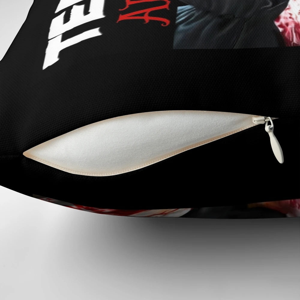 Terrifying Art the Clown Halloween horror-themed throw pillow