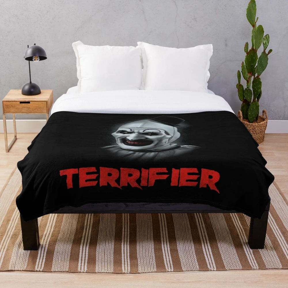 Art the Clown from Terrifier 2 horror movie plush blanket
