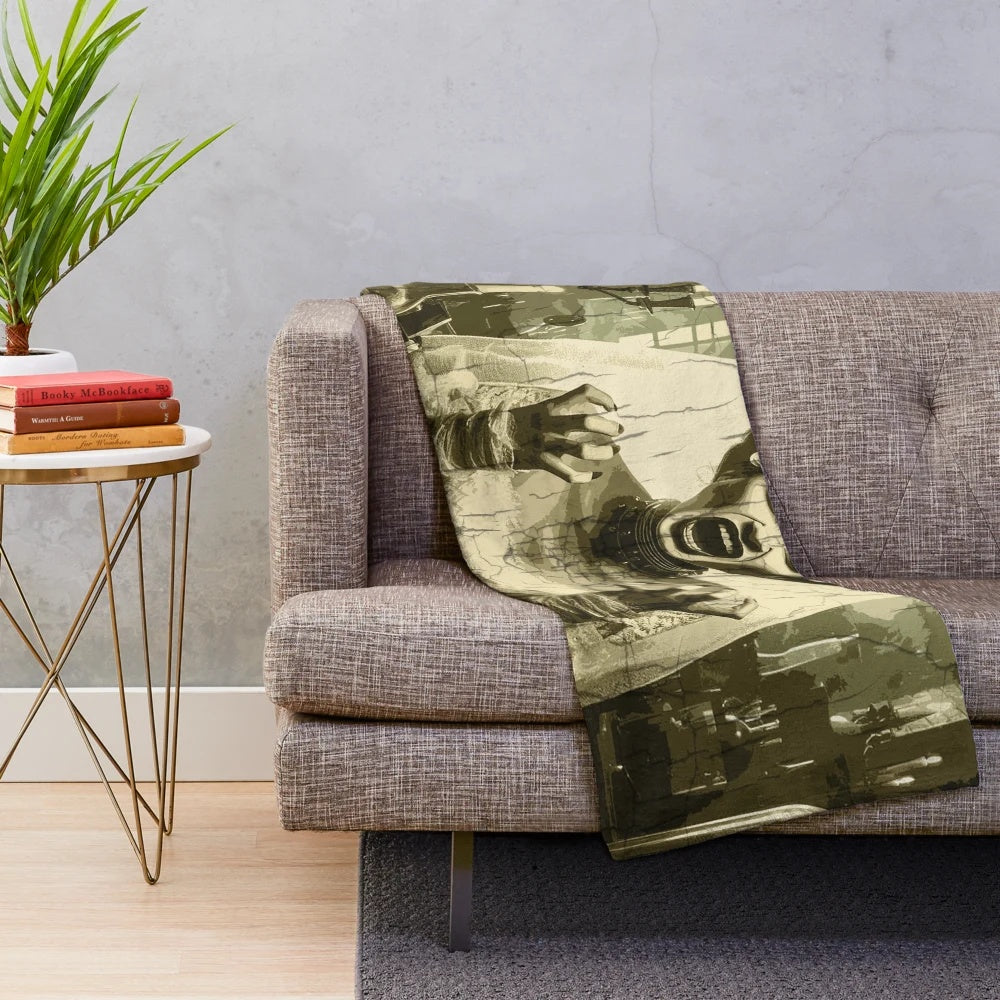 Bridezilla Plush Blanket featuring a frightening Frankenstein-inspired design