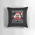 Terrifying clown horror pillow with Christmas and holiday theme