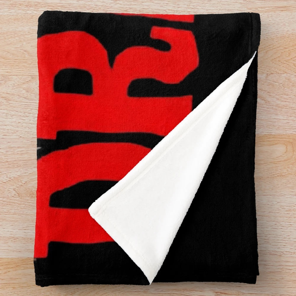 Dracula-inspired plush blanket featuring horror elements
