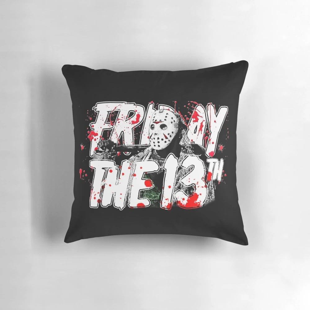 Friday the 13th-inspired pillow with Jason Voorhees design