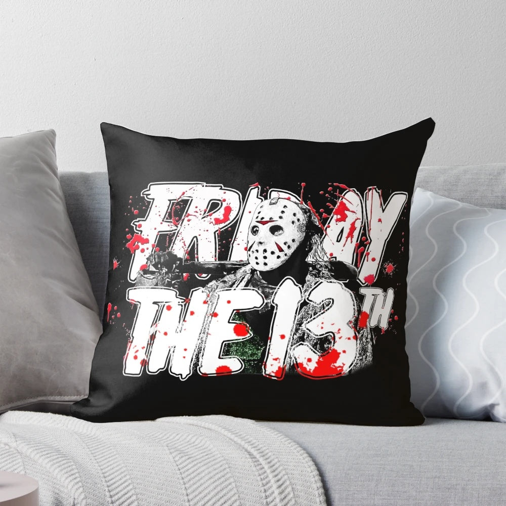 Friday the 13th-inspired pillow with Jason Voorhees design