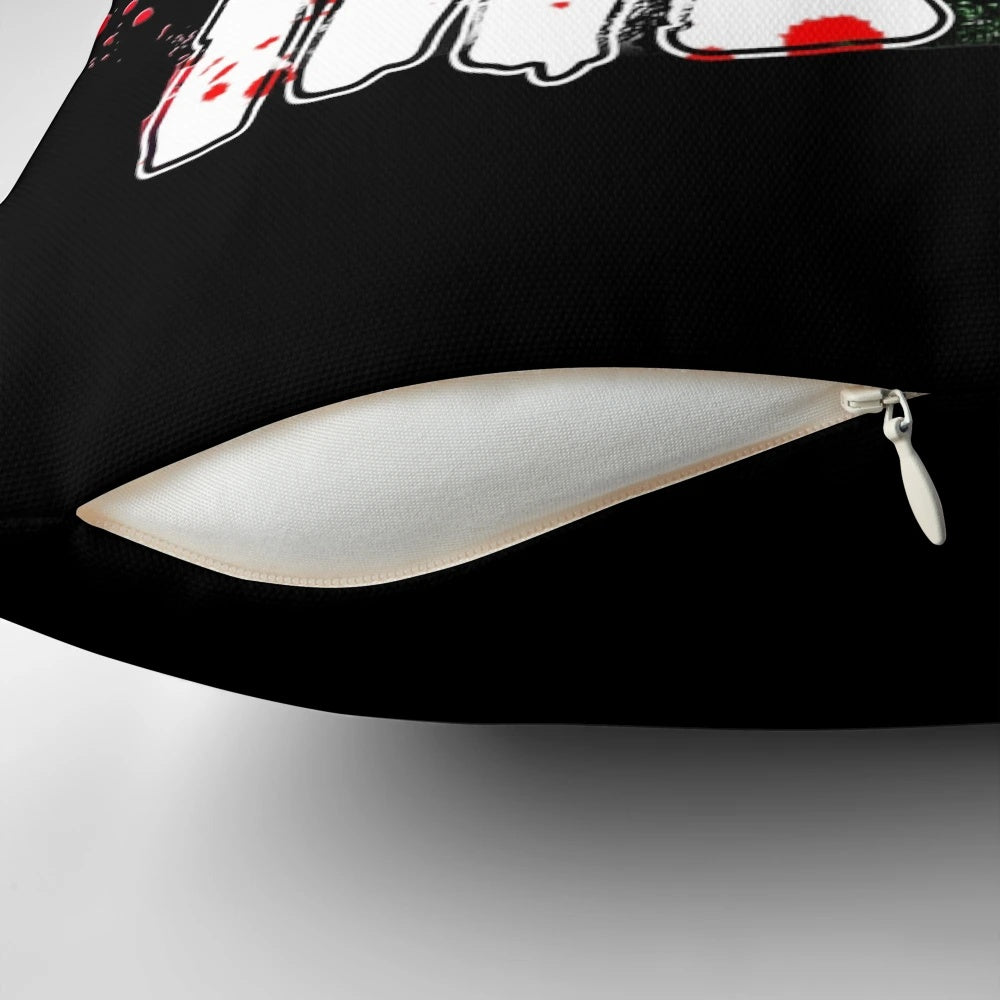 Friday the 13th-inspired pillow with Jason Voorhees design