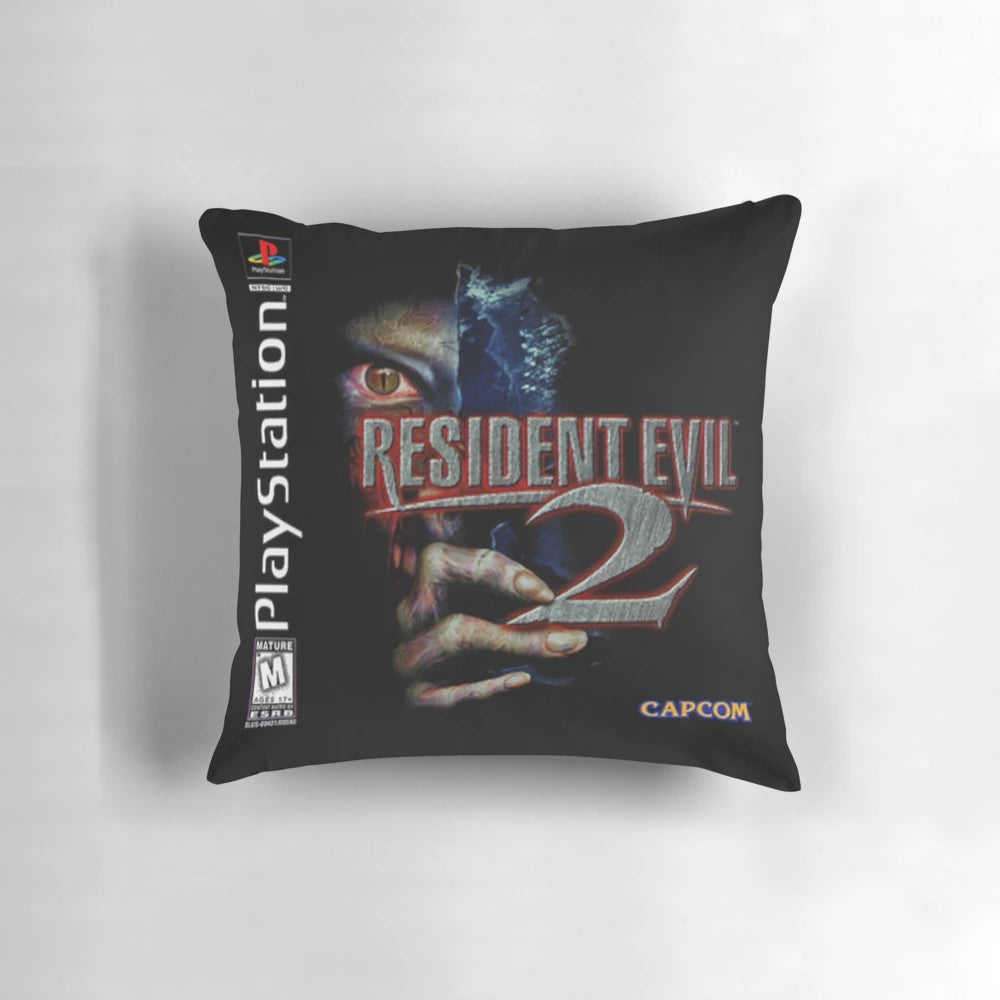 Resident Evil themed pillow with iconic franchise imagery