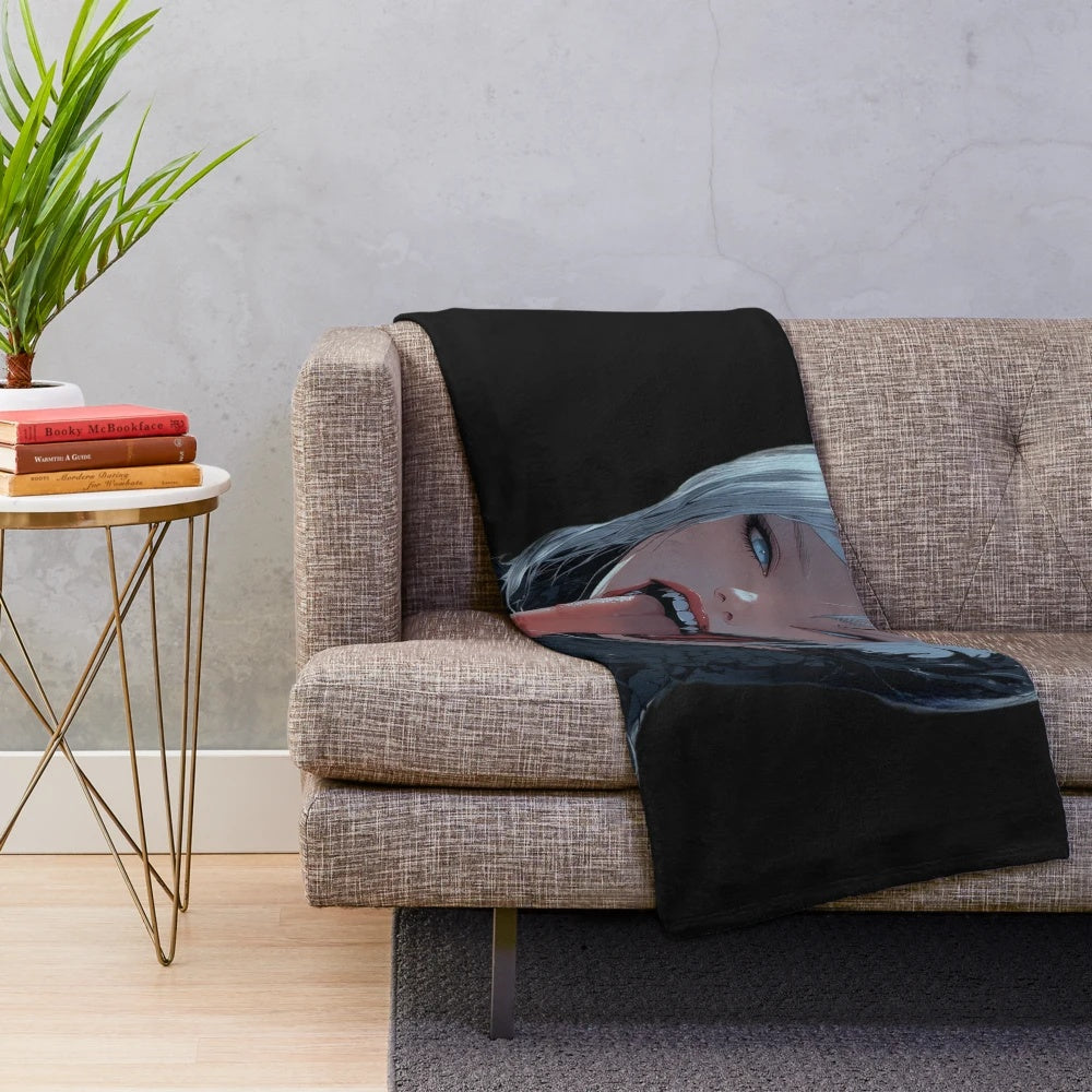 Venom-themed anime-inspired plush blanket