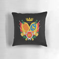 Decorative pillow featuring the flag and coat of arms of Teruel, Spain