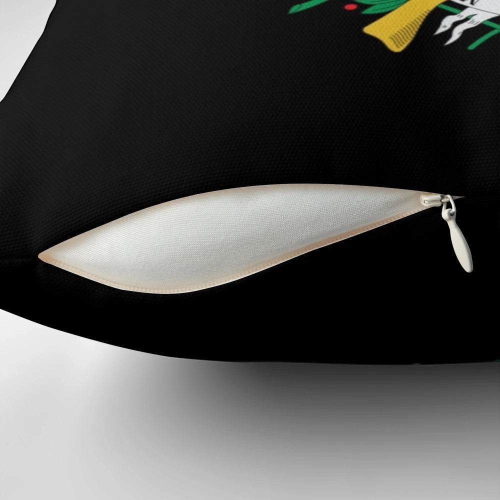 Decorative pillow featuring the flag and coat of arms of Teruel, Spain