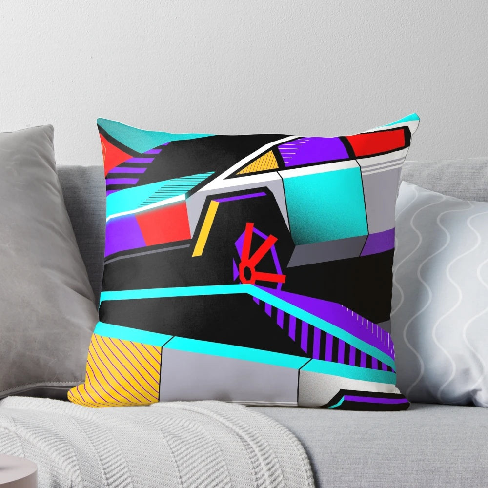 Cybertruck-inspired throw pillow with sleek, futuristic design