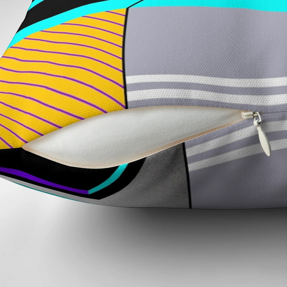 Cybertruck-inspired throw pillow with sleek, futuristic design