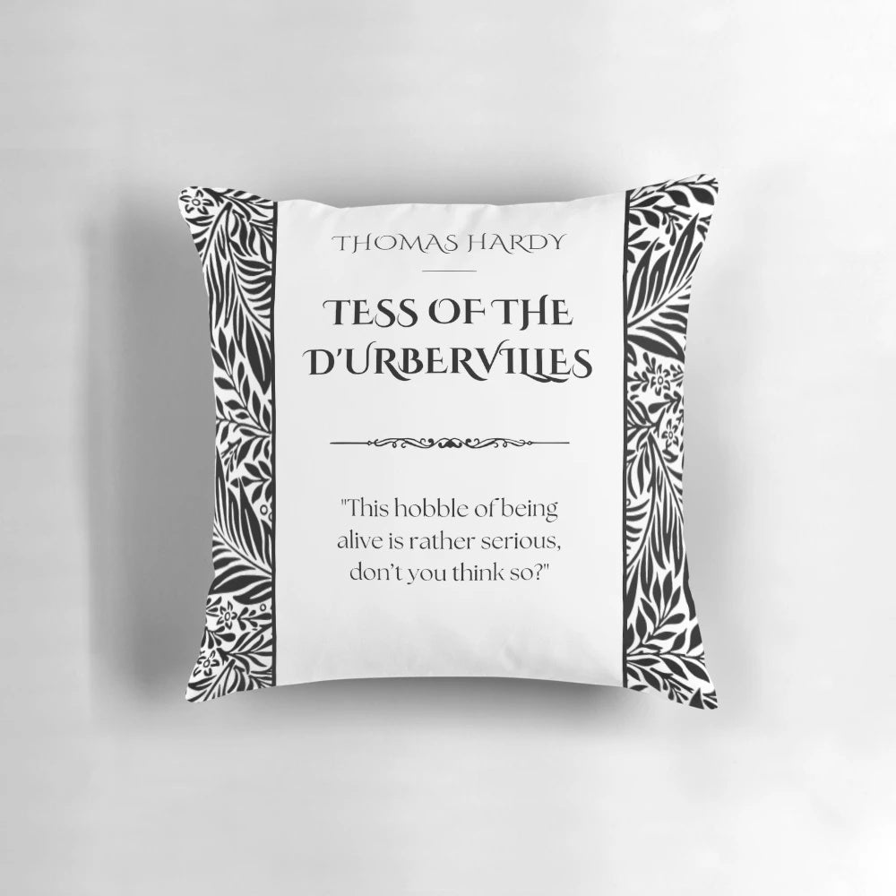 Tess of the d'Urbervilles book cover printed on a high-quality pillow, featuring the classic literary work by Thomas Hardy.