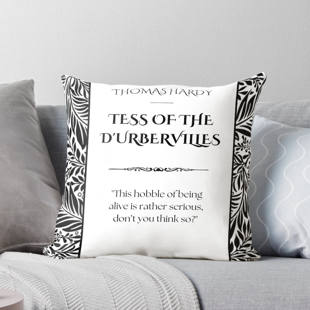 Tess of the d'Urbervilles book cover printed on a high-quality pillow, featuring the classic literary work by Thomas Hardy.