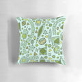 Colorful, tessellating diatom pattern printed on a soft, comfortable pillow.