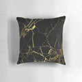Black and gold marble textured decorative pillow for modern home decor