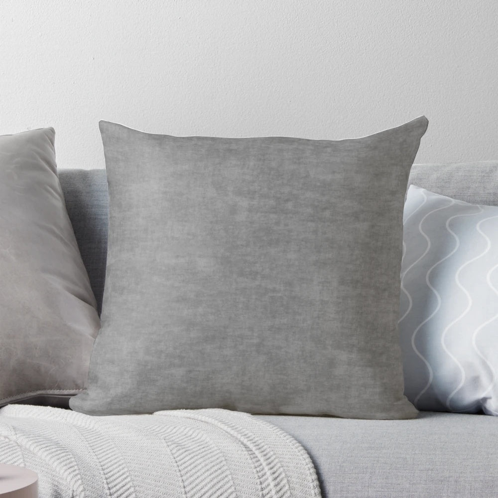 Gray concrete-inspired textured pillow for living room decor