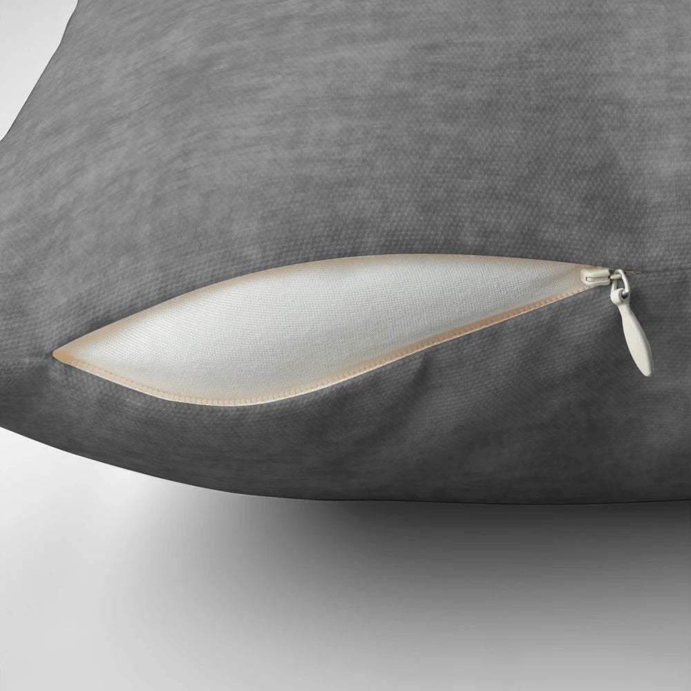 Gray concrete-inspired textured pillow for living room decor