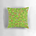Carcassonne-inspired textured pillow with game board patterns and meeple designs