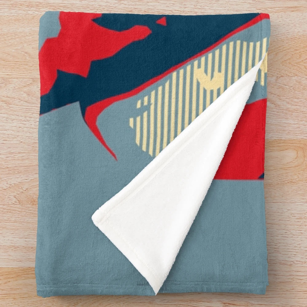Cozy and soft plush blanket with a wood grain pattern design
