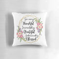 Thankful, Grateful, Blessed Thanksgiving Decorative Pillow